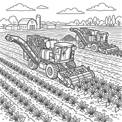 Delve into the fascinating process of harvesting with our detailed sugar beet harvester coloring page. This intricate design offers an engaging journey into the heart of modern agriculture.