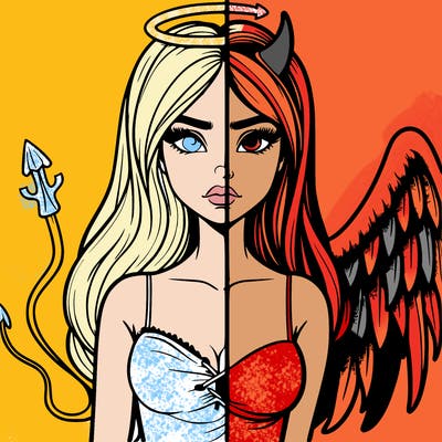 devil vs angel realistic girl