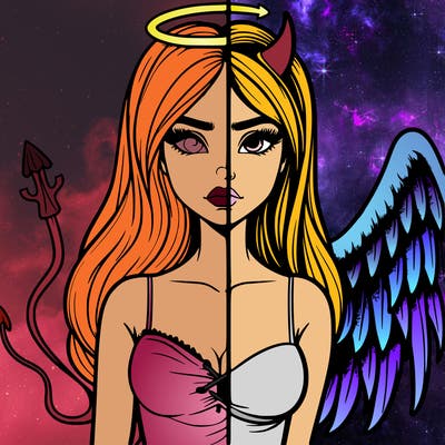 devil vs angel realistic girl