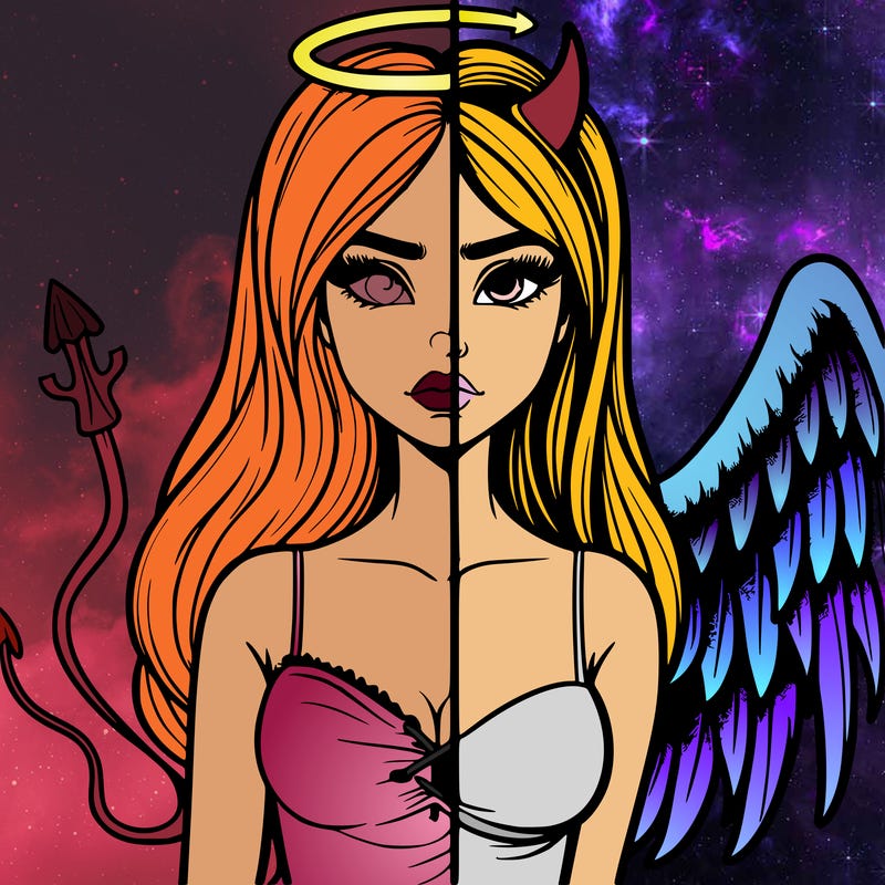 devil vs angel realistic girl