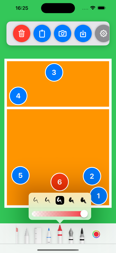 Rotaciones Voleibol - Pantalla de rotación de voleibol que muestra herramientas de dibujo táctico y posiciones de jugadores en una cancha.