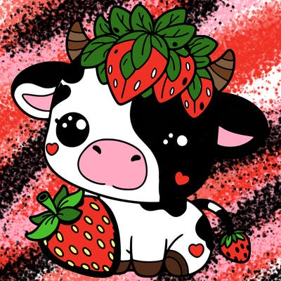 cute strawberry cow