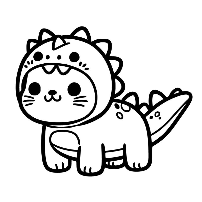 cat and a dinosaur costume