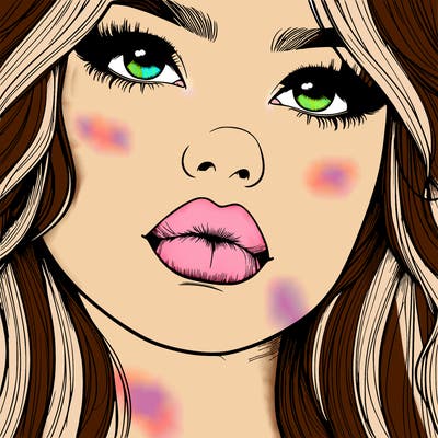 really realistic girl with lips