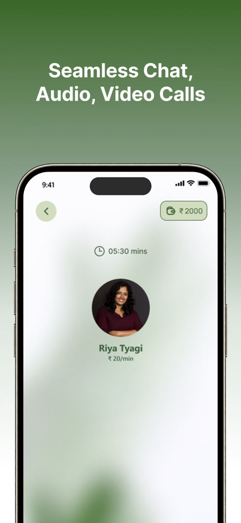 Lenon: Emotional Wellness - Interface of the Lenon app showing chat and video call options with a wellness expert.