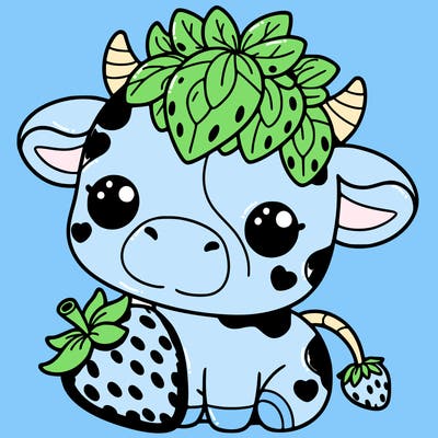cute strawberry cow