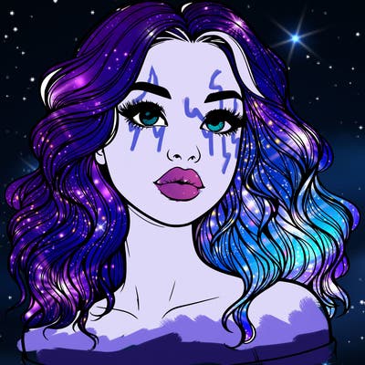 realistic girl with wavy hair and lips