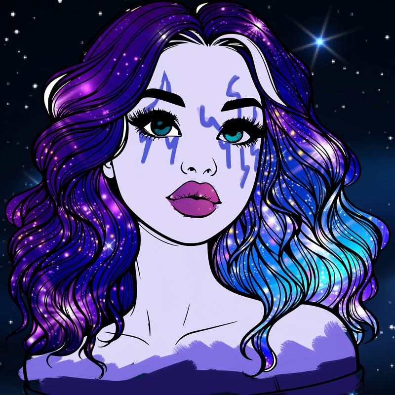 realistic girl with wavy hair and lips