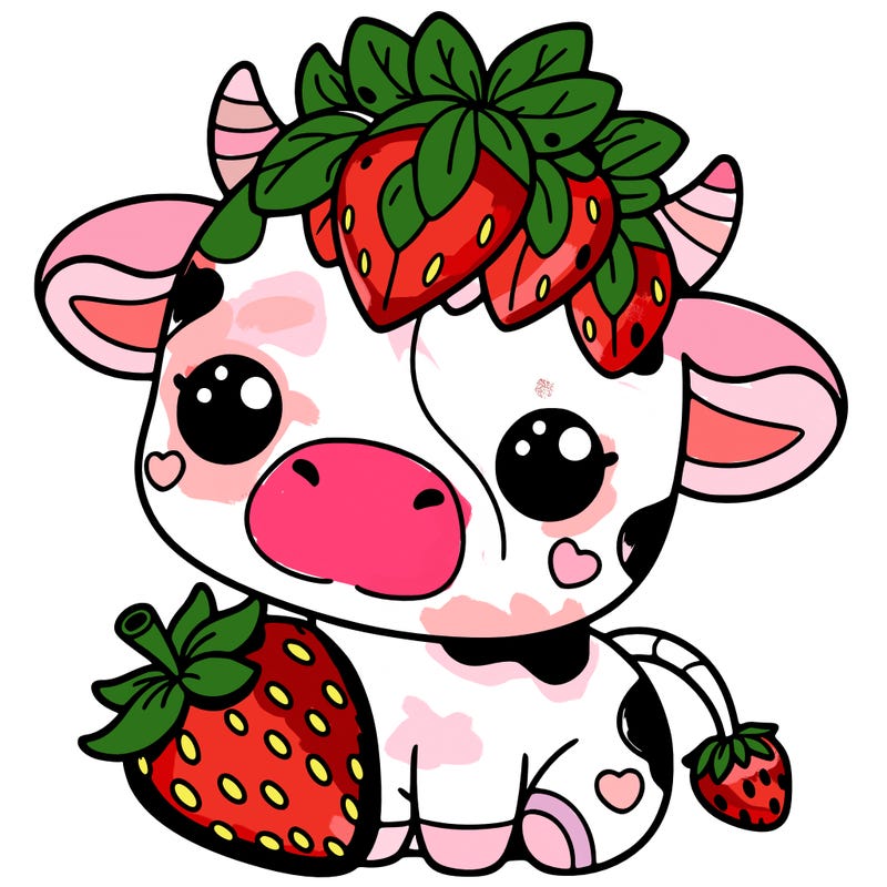 cute strawberry cow
