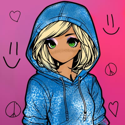 realistic girl with hoodie