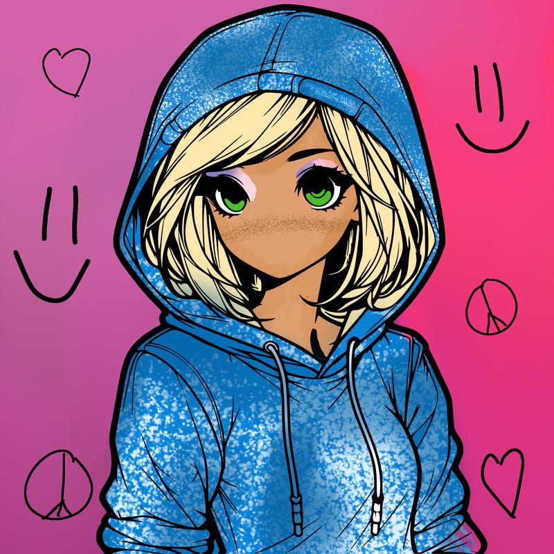 realistic girl with hoodie
