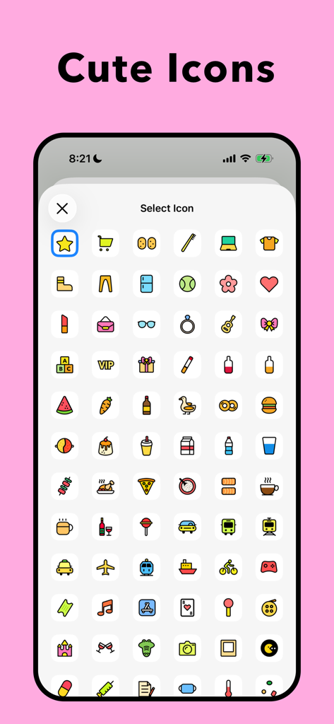 Daak - Budget & Money Tracker - A variety of hand-drawn cute icons for expense tracking categories in the Daak app.