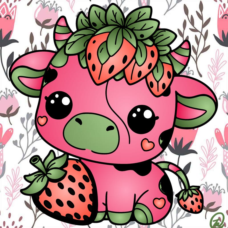 cute strawberry cow