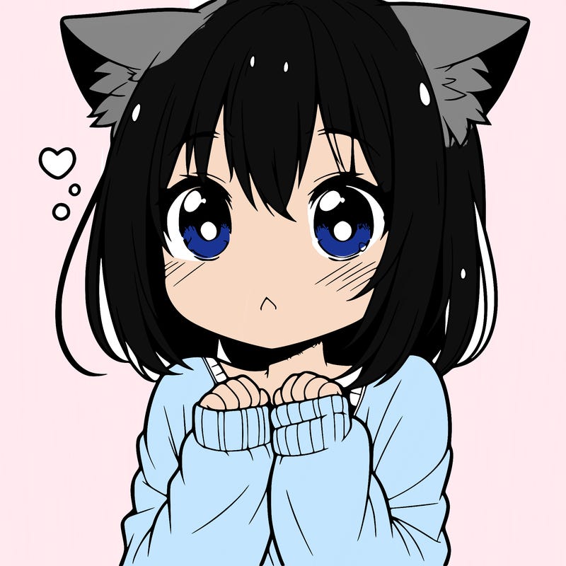 shy anime catgirl
