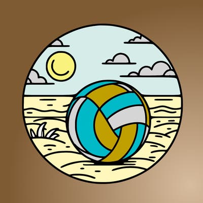 volleyball on a beach