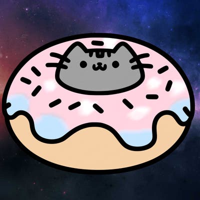 pusheen as a donut