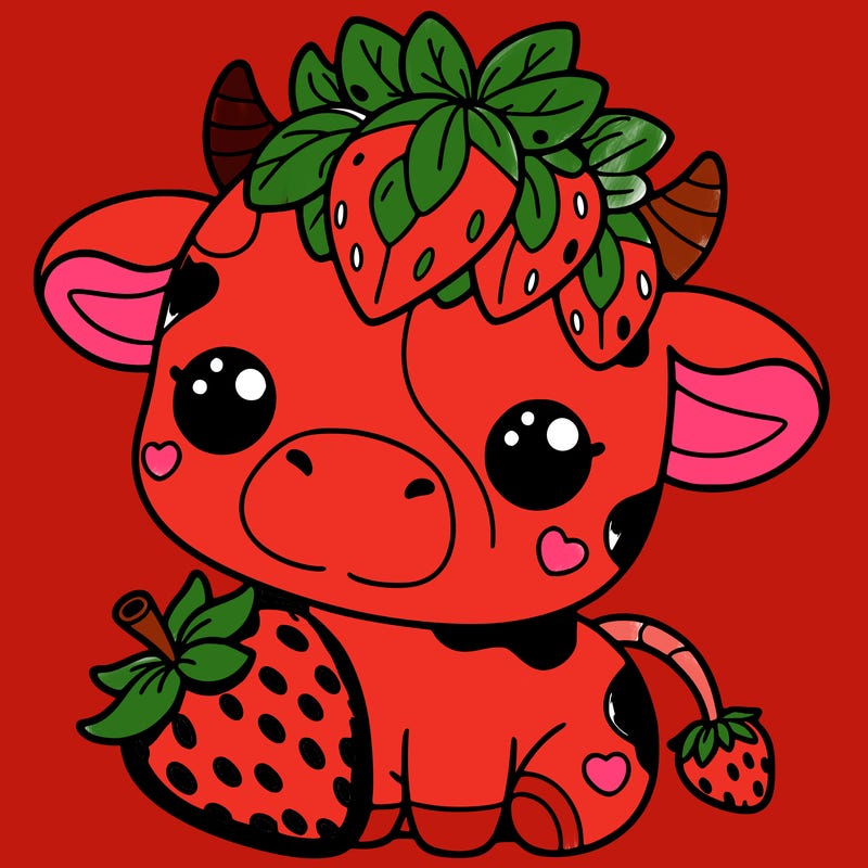 cute strawberry cow