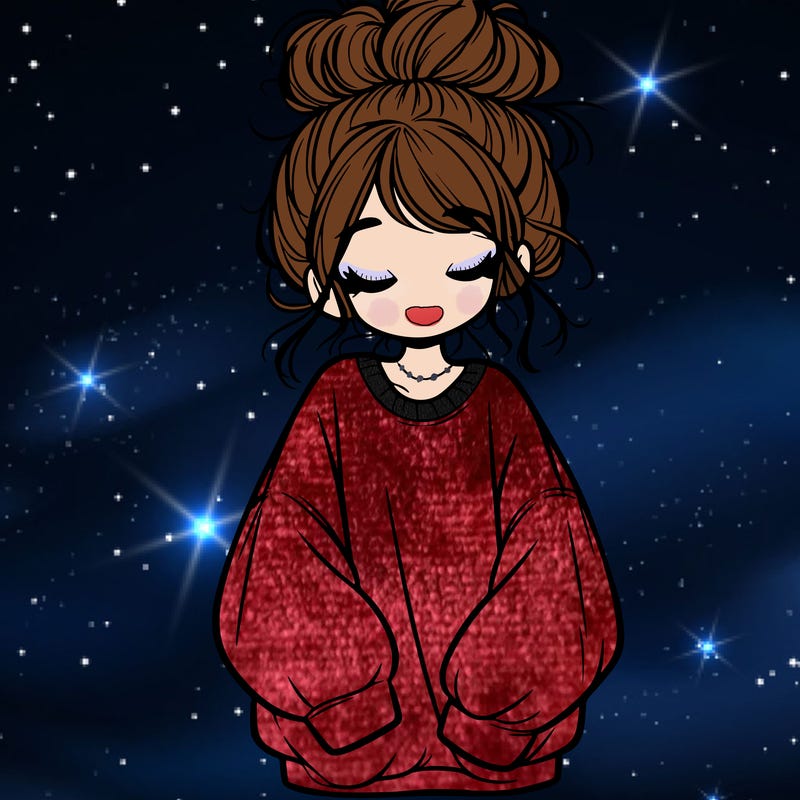 girl with baggy sweatshirt and messy bun