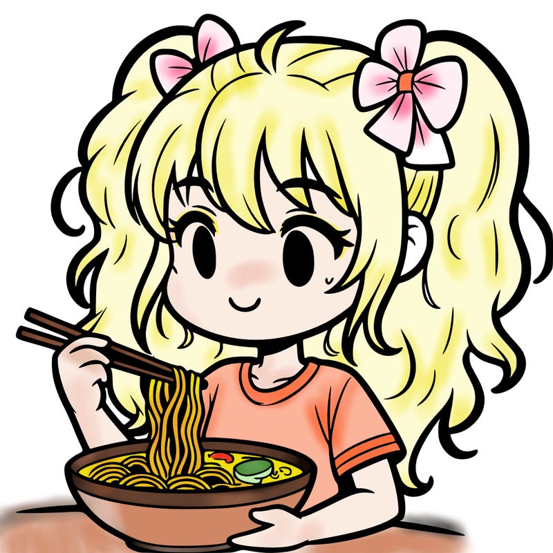 a girl eating ramen