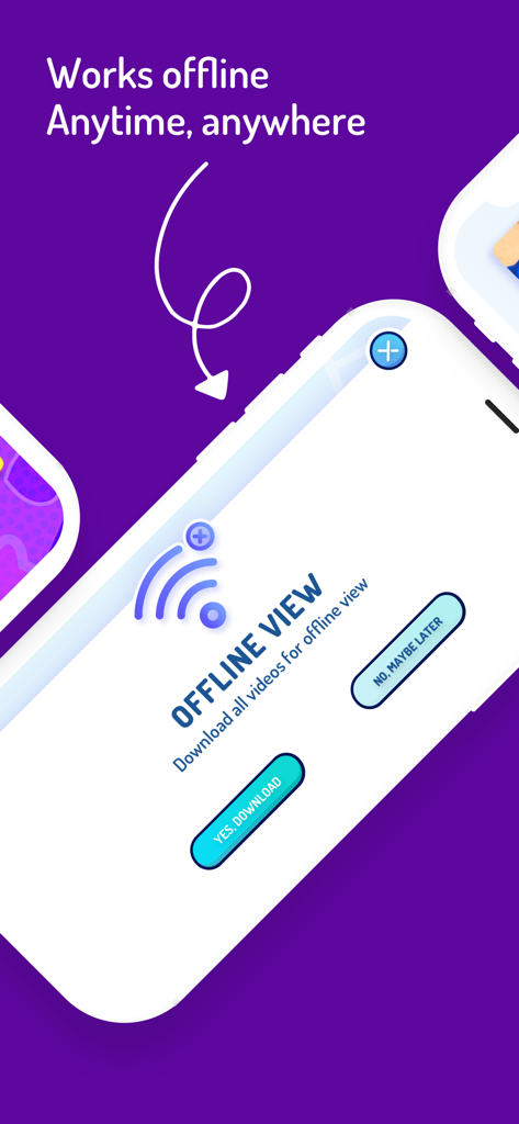 KIDSY Baby Kids Nursery Songs - Smartphone screen displaying the offline download feature in the KIDSY nursery songs app.