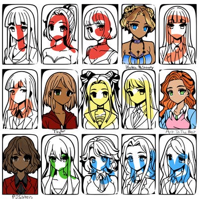 girls that look diffrent anime