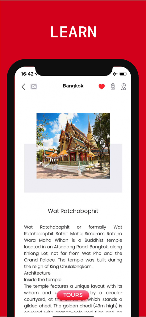 Bangkok Travel Guide . - Information page for Wat Ratchabophit in the Bangkok Travel Guide app