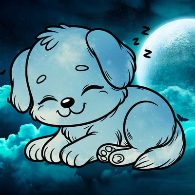 cute dog sleeping realistic