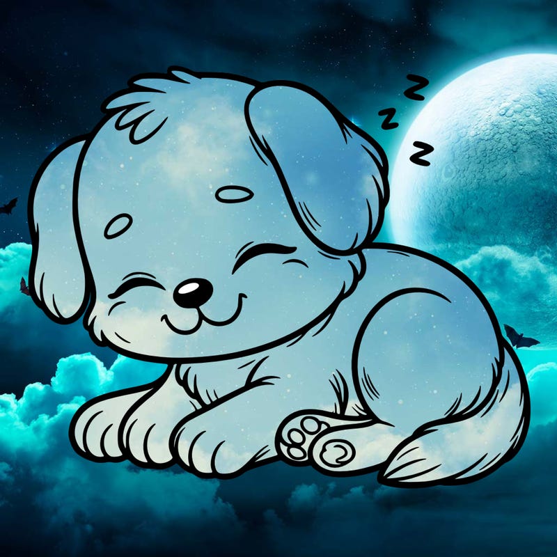 cute dog sleeping realistic