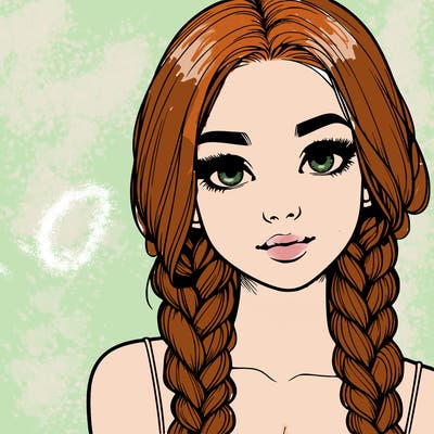 realistic girl with braids