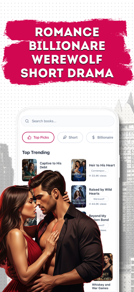 Noel - Drama Novel & Stories - Noel app interface showing trending romance and billionaire drama stories