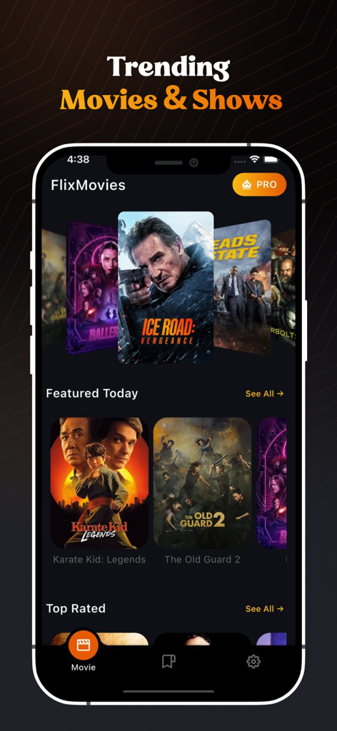 FlixFox: Latest Movies &Series - FlixFox app home screen displaying trending and featured movie posters