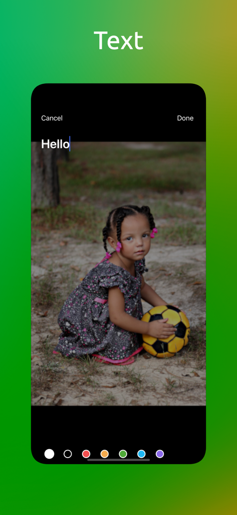 Mosaic - Photo Blur & Pixelate - Adding custom text to a photo of a child in the Mosaic app