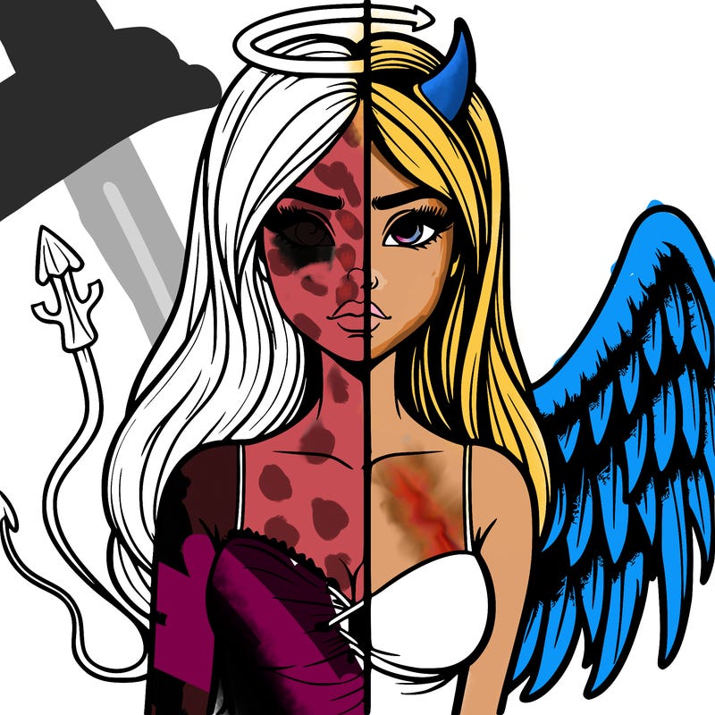 devil vs angel realistic girl