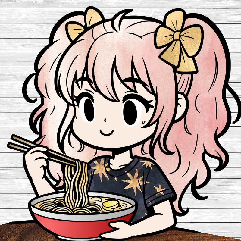 a girl eating ramen