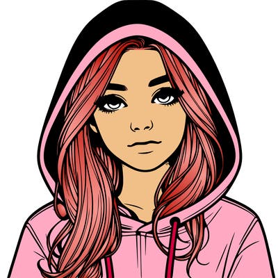 realistic girl with a hoodie