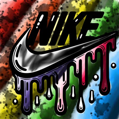 dripping nike logo