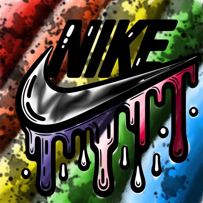 dripping nike logo