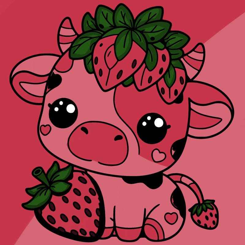 cute strawberry cow