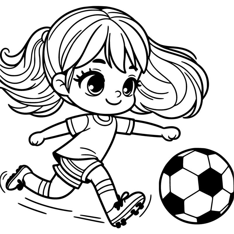 girl playing soccer