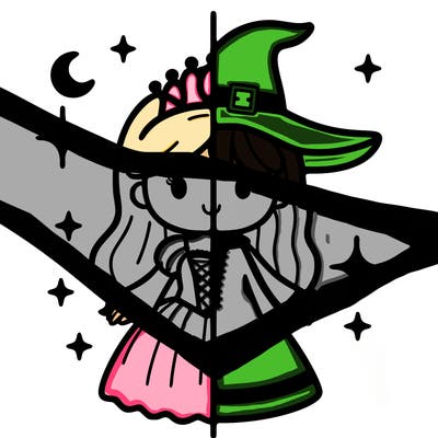 split princess and witch