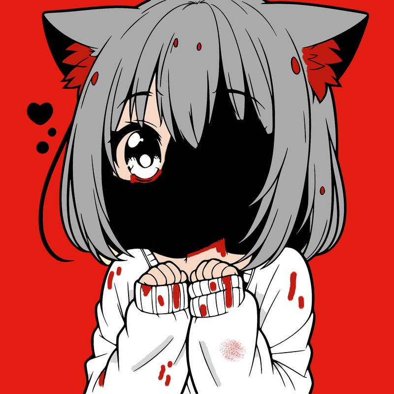 shy anime catgirl