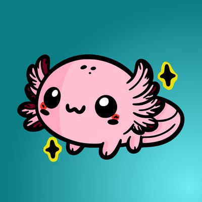 cute easy baby axolotl