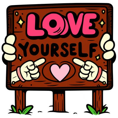 a sign where it is written: love yourself