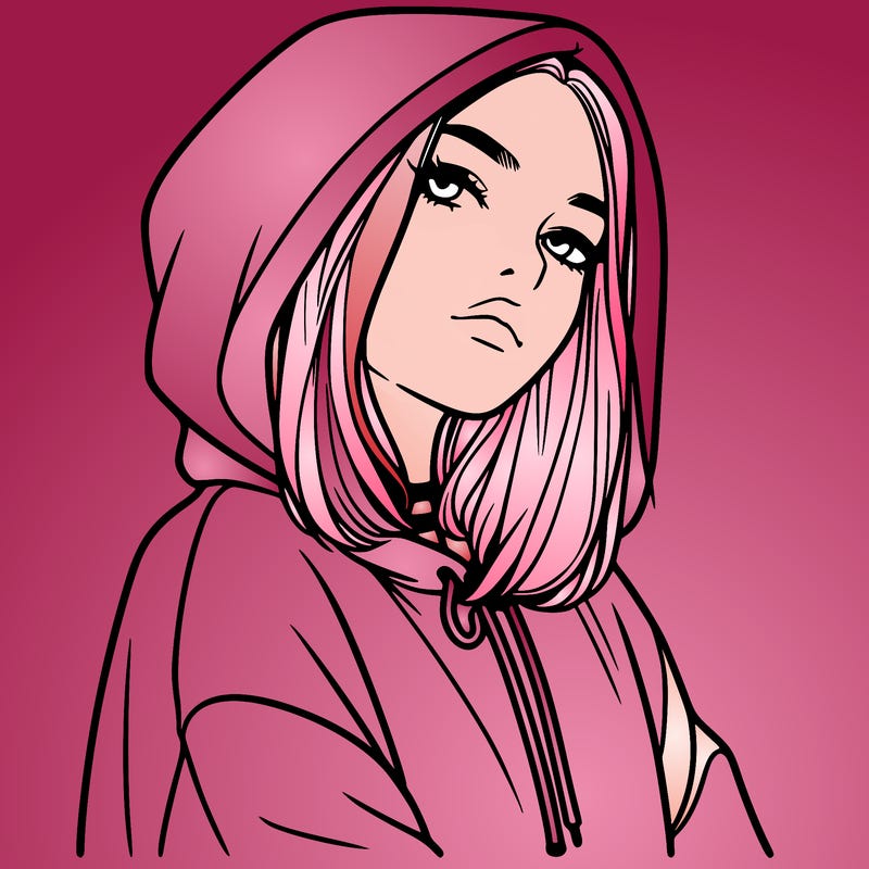 a realistic girl in a hoodie