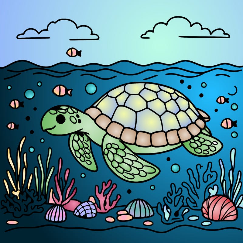 turtle in the sea