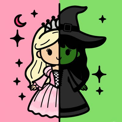 split princess and witch