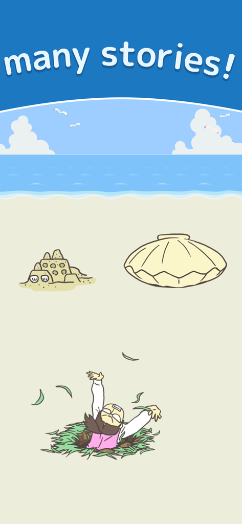 Skip Work! - Easy Escape! - Character jumping out of a hole in the sand on a beach in Skip Work game