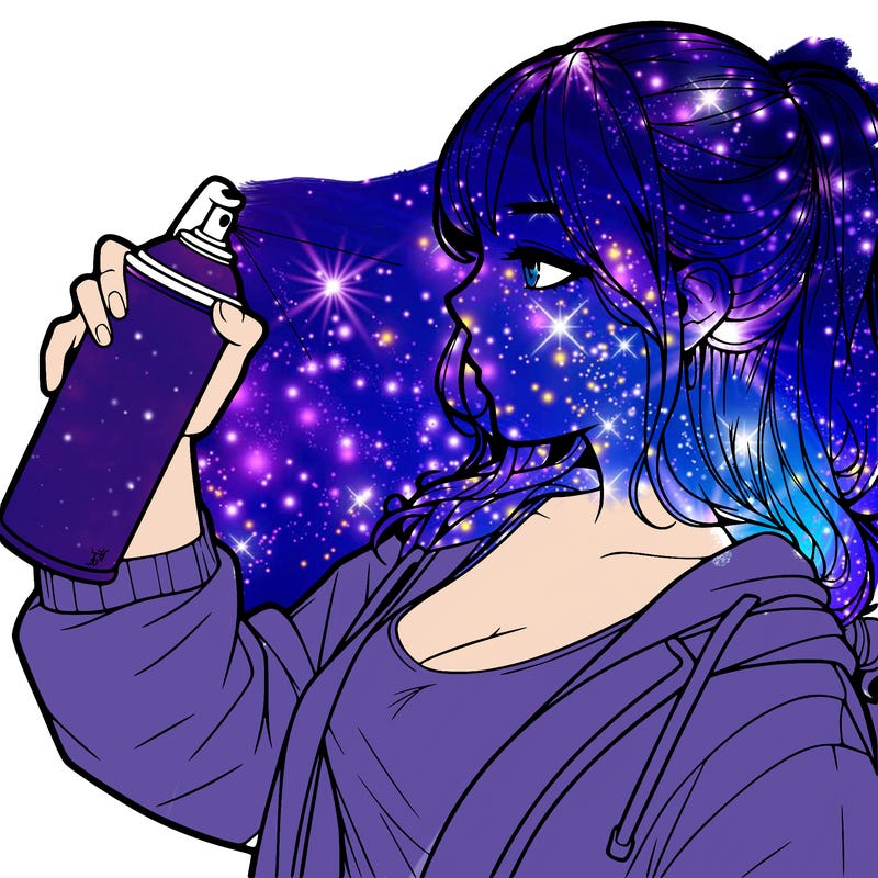 a realistic girl spray, painting