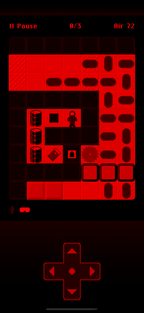 Hazmat Hijinks™ - Hazmat Hijinks のゲームプレイ画面。危険のある赤いパズルレベルが表示されている。