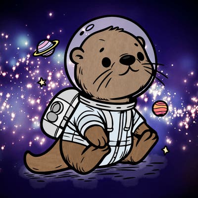 otter in a space suit